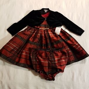 Pippa & Julie 12 month 3 piece holiday party dress, New